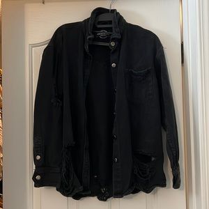 Black denim jacket